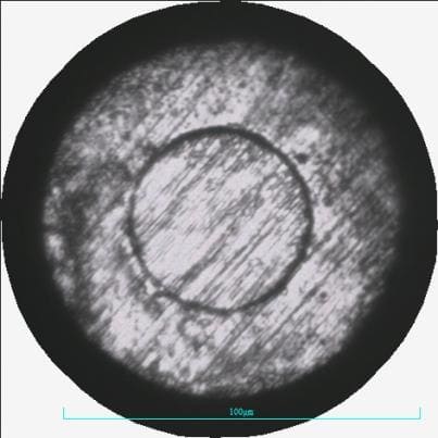 Superelastic Nitinol Composite Wire cross-section (etched treatment)-20%Pt