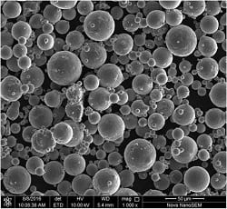 Spherical Copper (Cu) Powder SEM